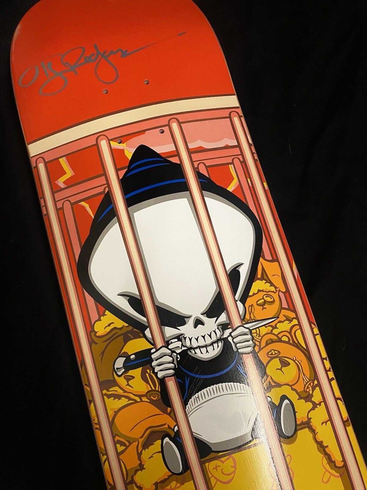 Signed TJ Rogers Blind Reaper Autographed Skateboard Deck Stuffed Animal