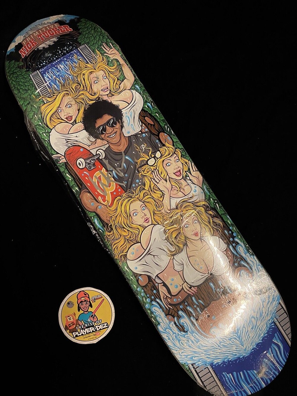 Signed Nick Tucker Debut Pro Primitive Autographed Skateboard Deck Splash Mountain