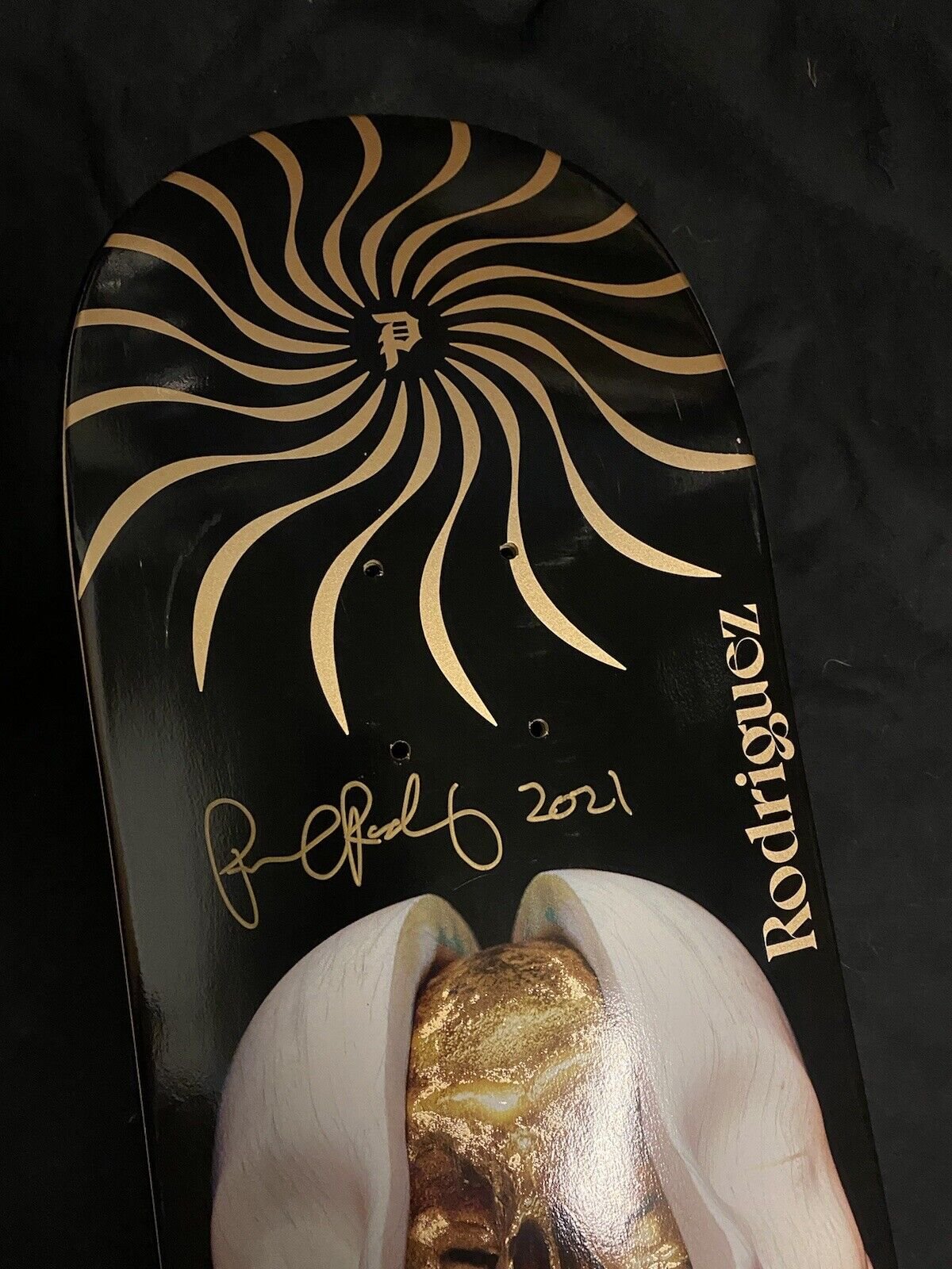 Signed Paul Rodriguez Primitive Berrics Autographed Skateboard Deck Gold