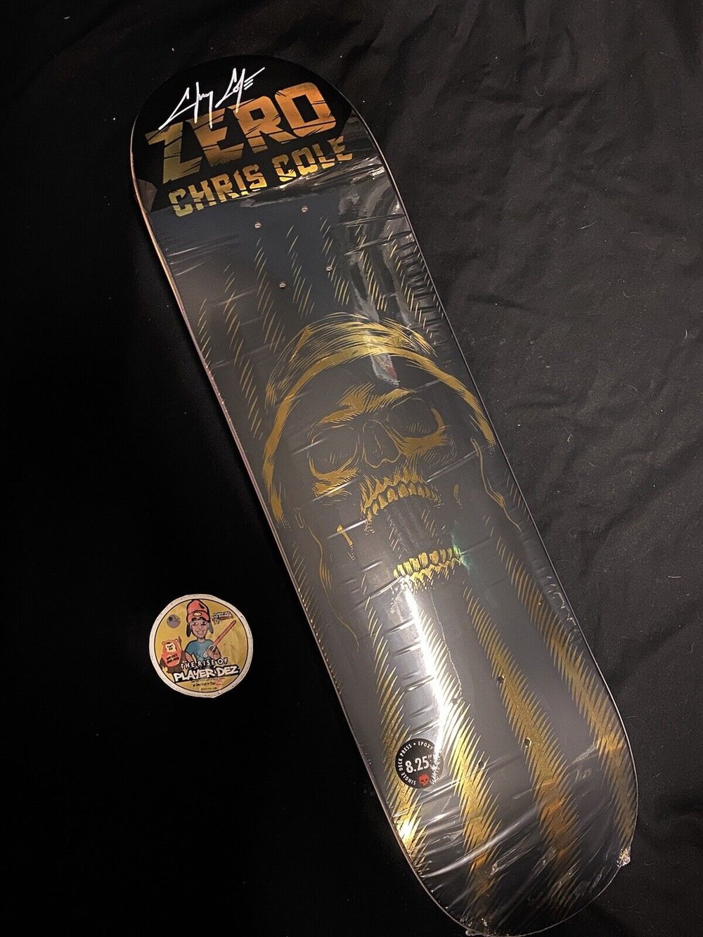 Signed Chris Cole Zero Autographed Skateboard Deck Gold Foil Apocalypse