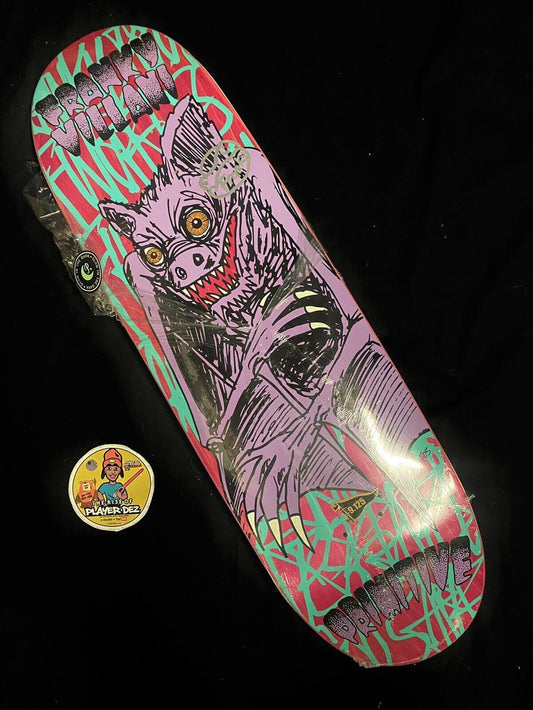 Signed Franky Villani Primitive Autographed Skateboard Deck Glows in the Dark Bat