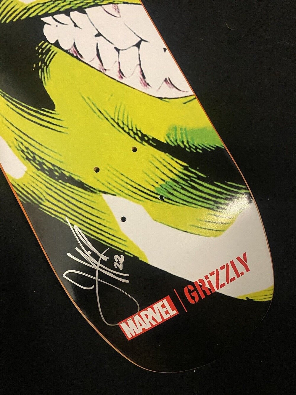 Signed Mark Appleyard Jeron Wilson Torey Pudwill Boo Johnson Autographed Skateboard Deck Grizzly Team Marvel Incredible Hulk Cruiser