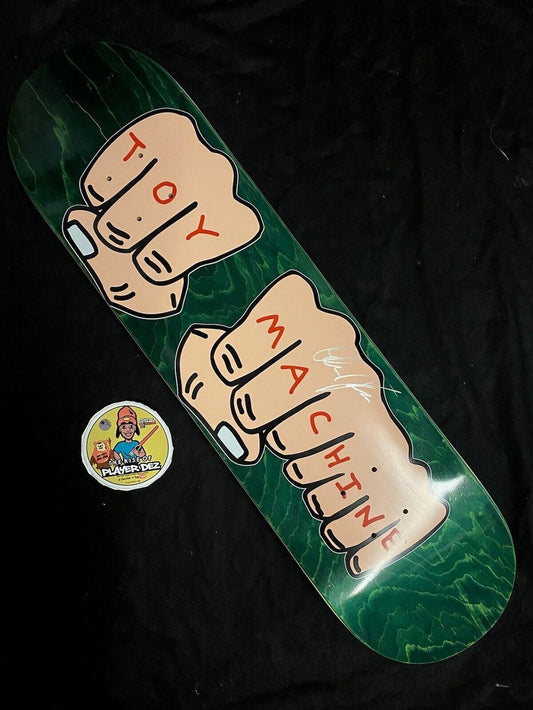 Signed Dashawn Jordan Toy Machine Green Fists Autographed Skateboard Deck