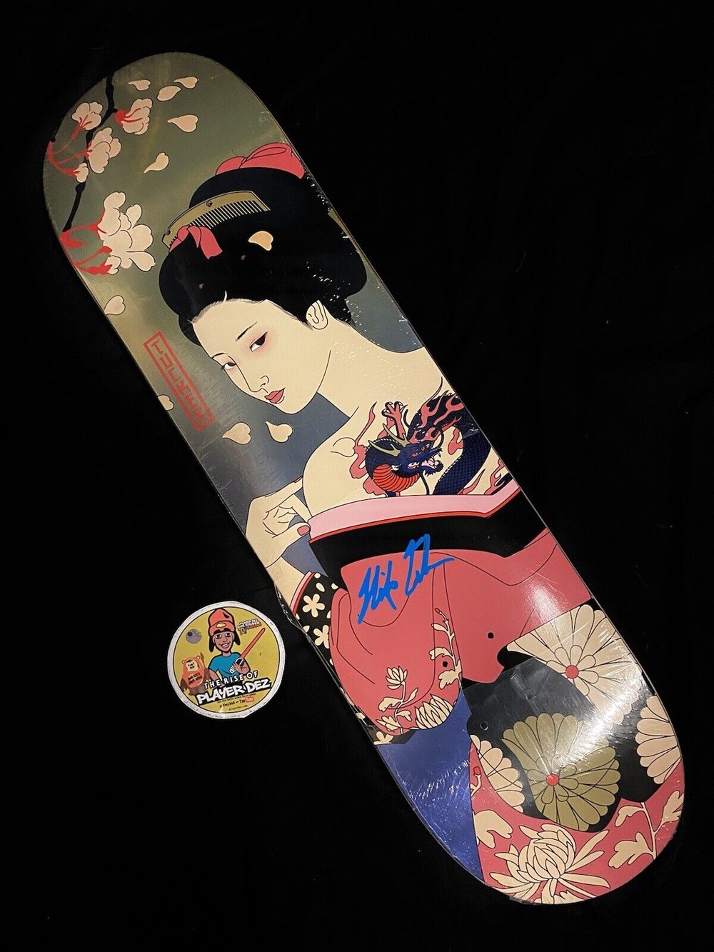 Signed Nick Tucker Primitive Japanese Art Girl Autographed Skateboard Deck