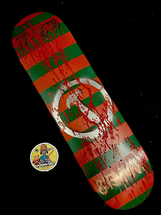 Signed Jim Greco Hammers Freddy Krueger Bloody Autographed Skateboard Deck