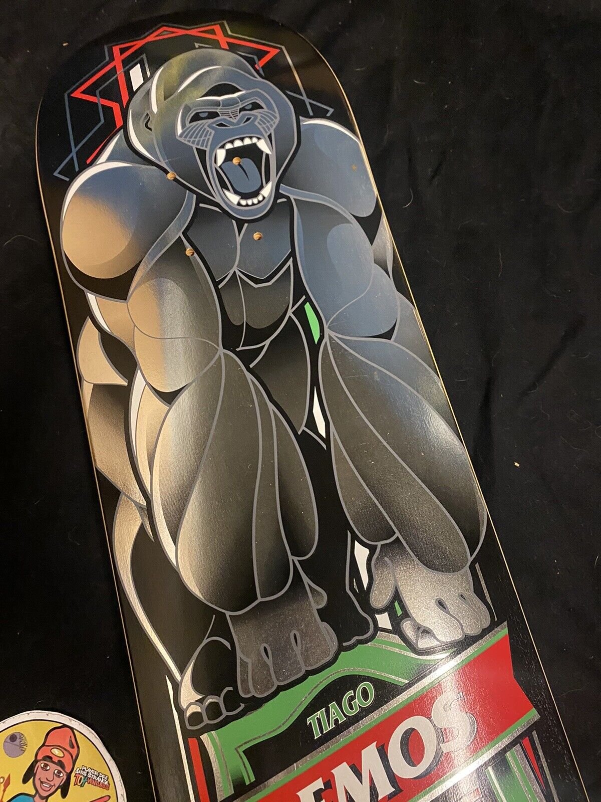 Signed Tiago Lemos Primitive Gorilla Foil Autographed Skateboard Deck Early Pro Model