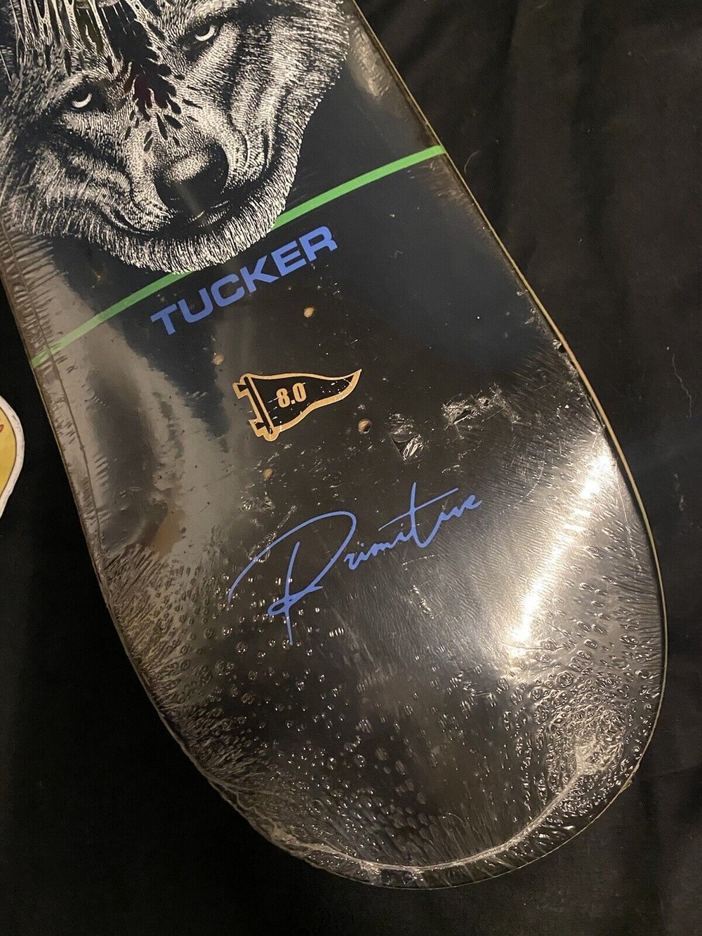 Signed Nick Tucker Primitive Autographed Skateboard Deck Skeleton Wolf Mask