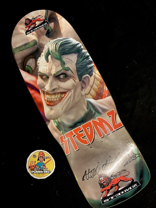 Signed Steve Steadham The Joker Grey Shaped Autographed Skateboard Deck