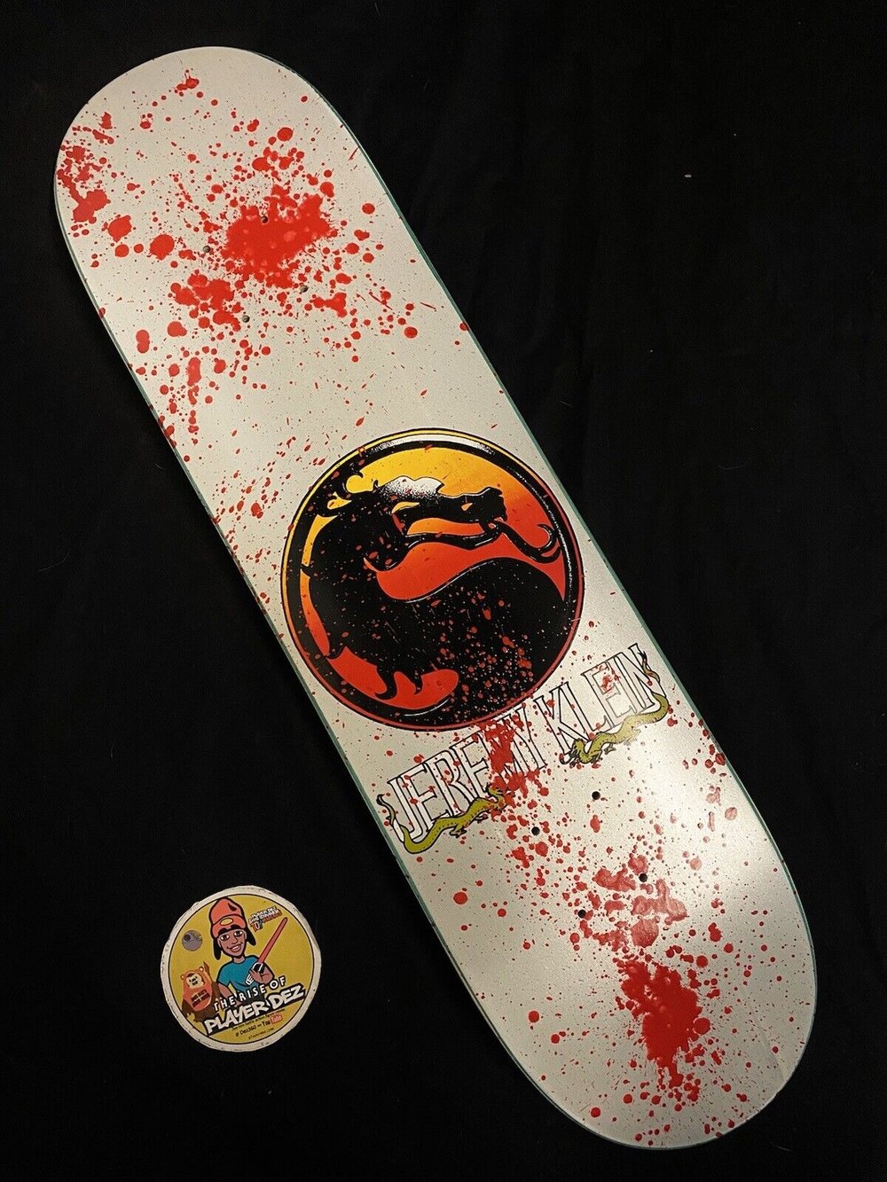 Signed Jeremy Klein Hook Ups Mortal Kombat Autographed Skateboard Deck Fatality