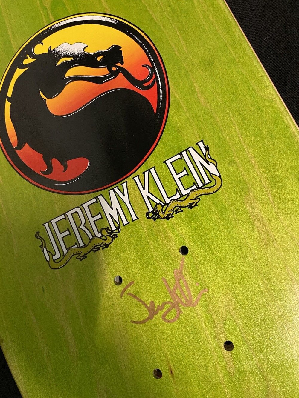 Signed Jeremy Klein Hook Ups Mortal Kombat Autographed Skateboard Deck Fatality