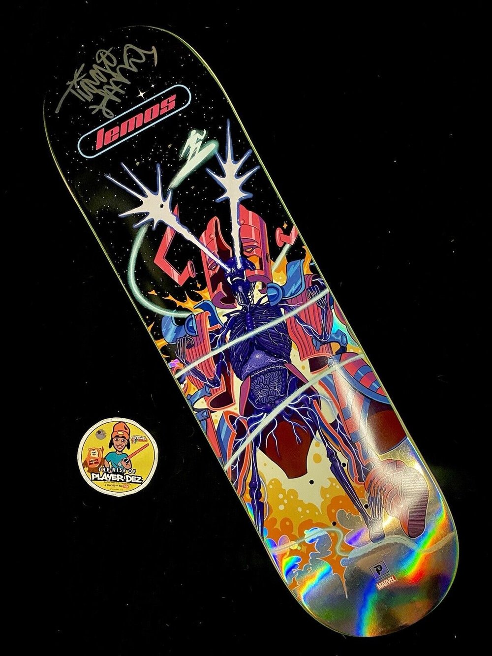 Signed Tiago Lemos Galactus Primitive Marvel Autographed Skateboard Deck Paul Jackson