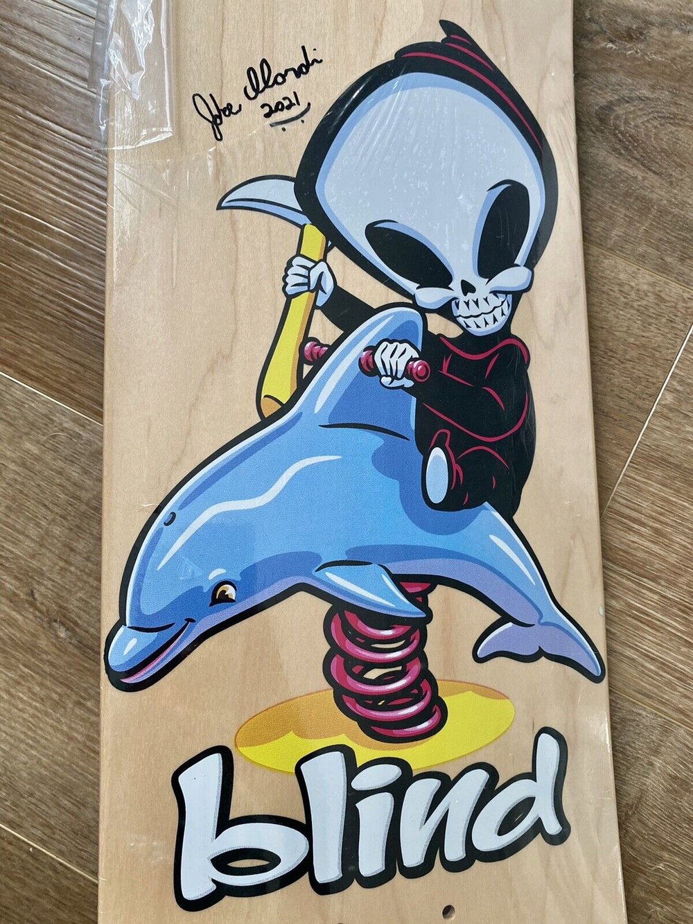 Signed Jake Ilardi Blind Autographed Skateboard Deck Pro Board Reaper Ride 8"