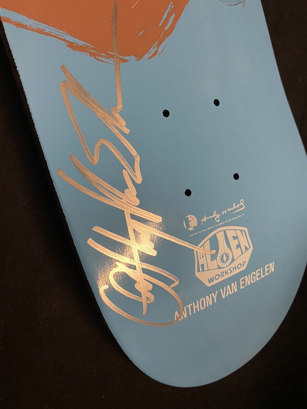 Signed Anthony Van Engelen AVE Andy Warhol Alien Workshop Autographed Skateboard Deck