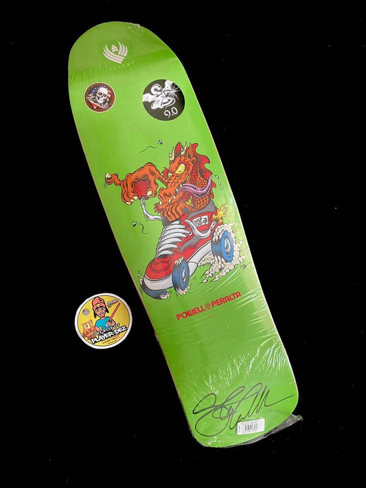 Signed Steve Caballero Powell Peralta Autographed Skateboard Deck Pro Half Cab Lime Flight