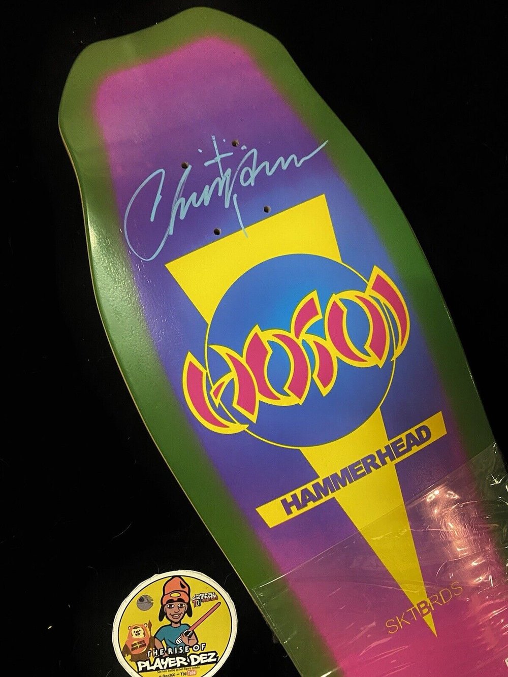 Signed Christian Hosoi Sunburst Hammerhead Autographed Skateboard Deck