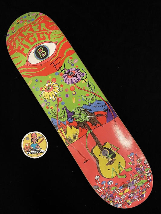 Signed Justin FIGGY Figueroa Autographed Skateboard Deck Baker Psychedelic