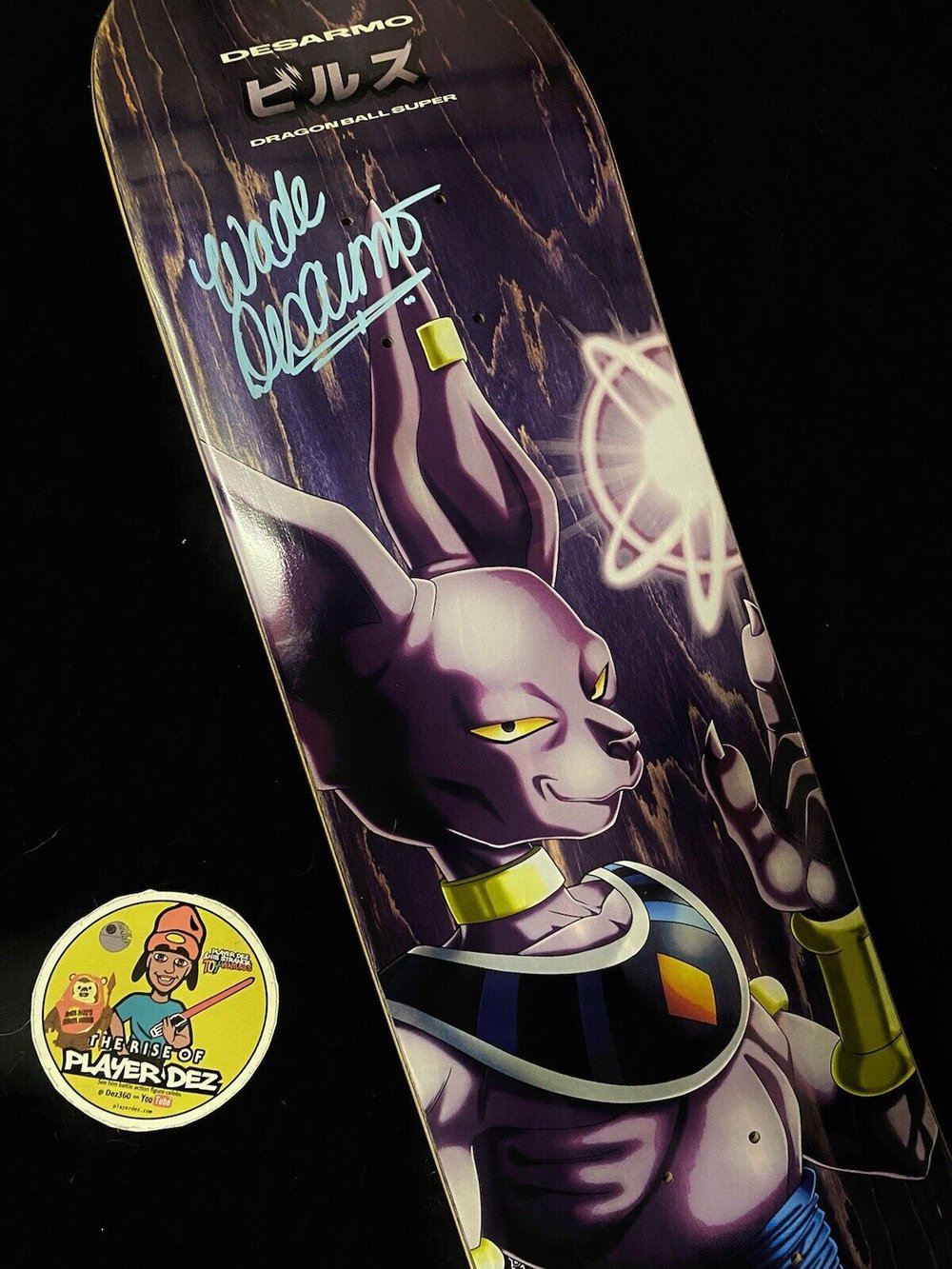 Signed Wade Desarmo Autographed Skateboard Deck Primitive Dragonball Z Beerus