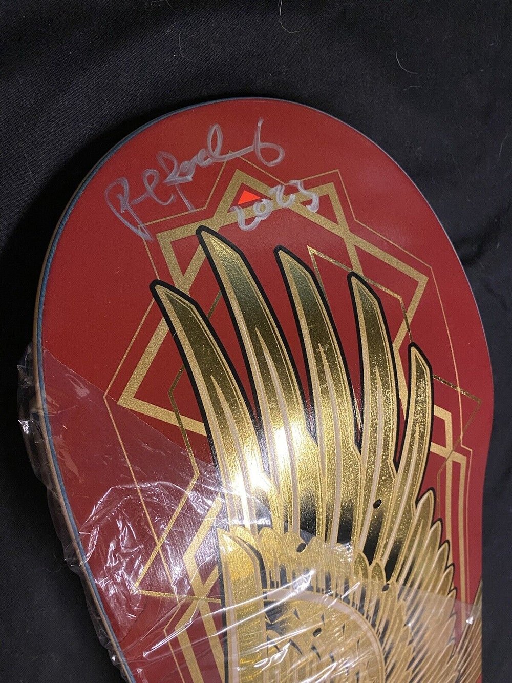 Signed Paul Rodriguez Primitive Eagle Gold Foil Skateboard Deck Autographed