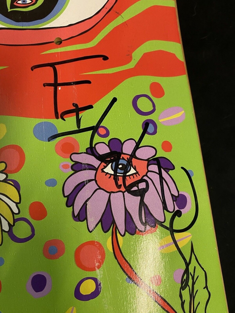 Signed Justin FIGGY Figueroa Autographed Skateboard Deck Baker Psychedelic