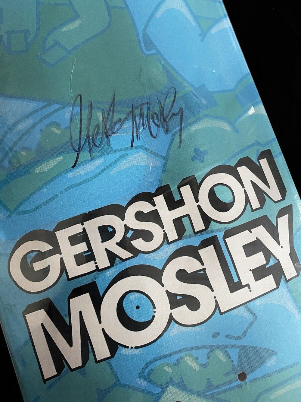 Signed Gershon Mosley LDRS Autographed Skateboard Deck Blue Pro Model