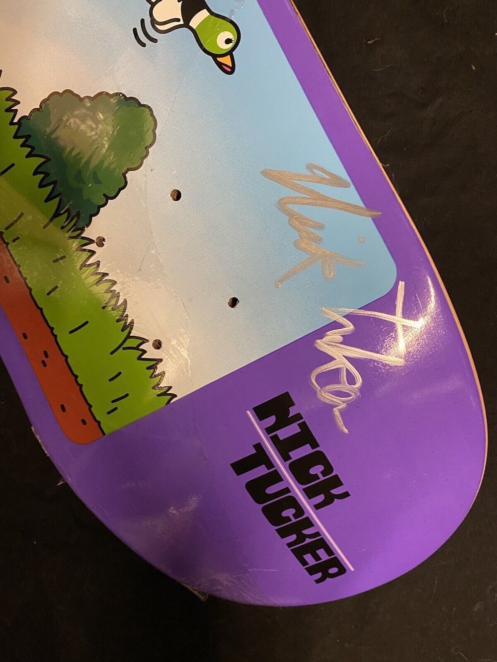 Signed Nick Tucker Primitive Duck Hunter Super Nintendo Autographed Skateboard Deck