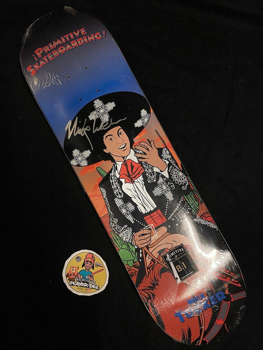 Signed Nick Tucker Primitive Autographed Skateboard Deck 3 Sombrero Amigos