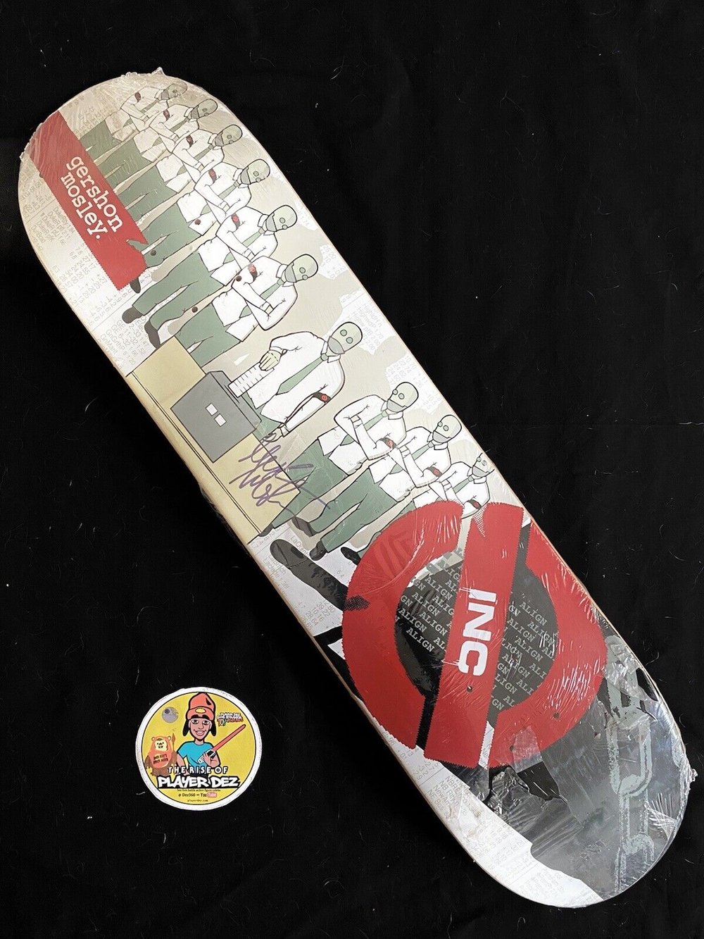 Signed Gershon Mosley INC Align Vintage Autographed Skateboard Deck