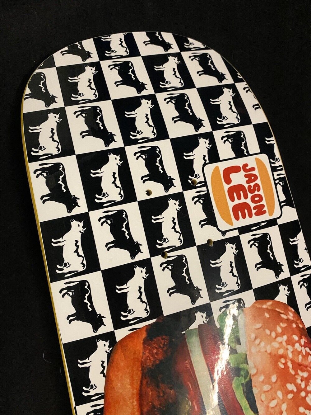 Signed Jason Lee Burger SLICK Prime Autographed Skateboard Deck Reissue Blind Yellow