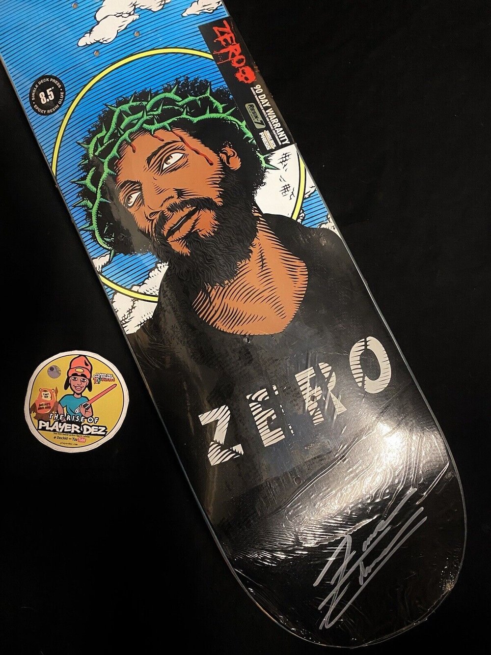 Signed Forrest Edwards Autographed Skateboard Deck MISPRINT Zero Black Jesus Crown