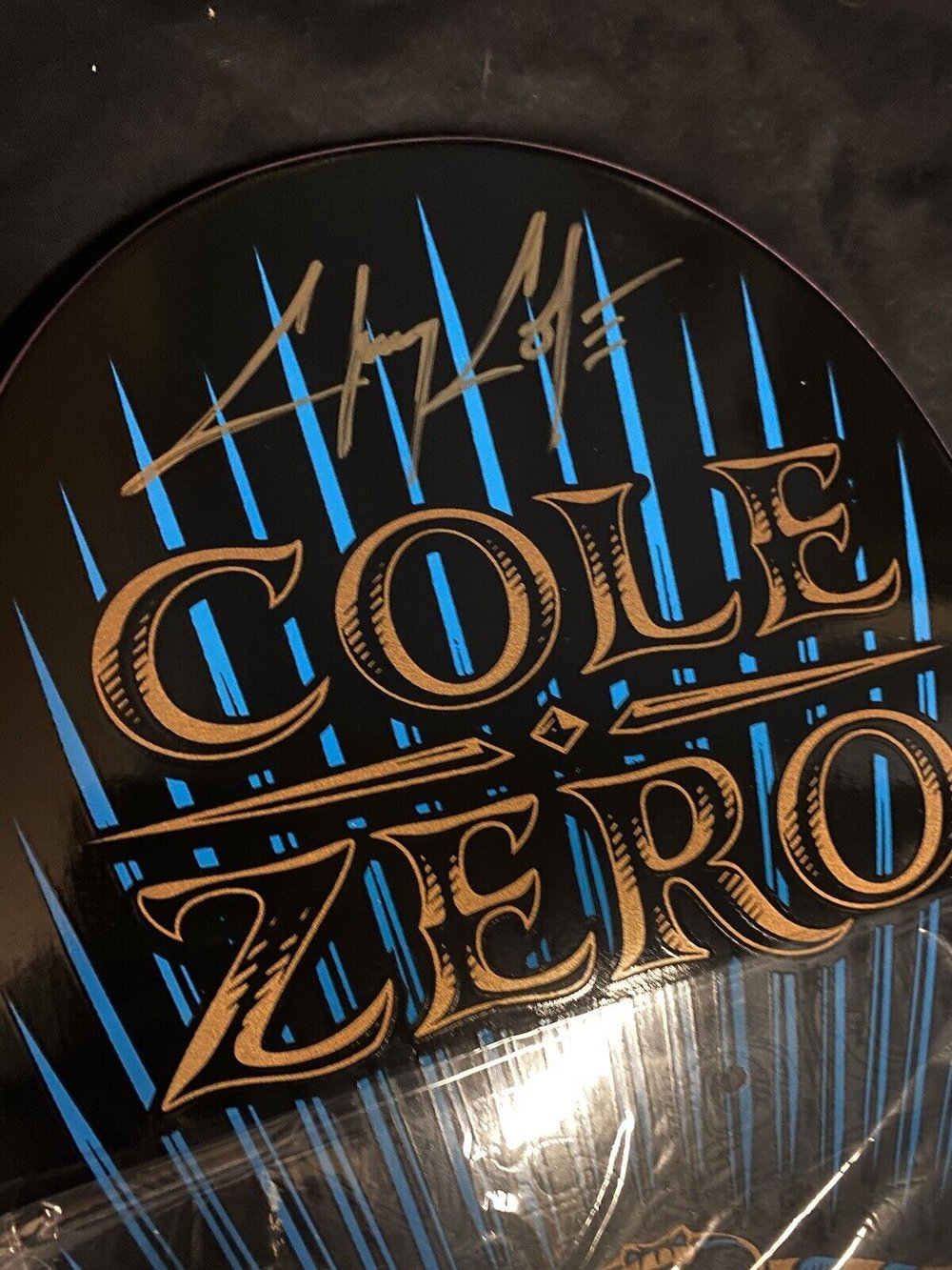 Signed Chris Cole Zero Autographed Skateboard Deck Gold Pharoah Berrics 8.25