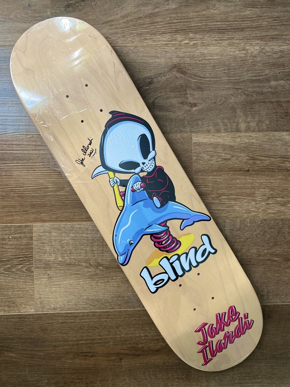 Signed Jake Ilardi Blind Autographed Skateboard Deck Pro Board Reaper Ride 8"