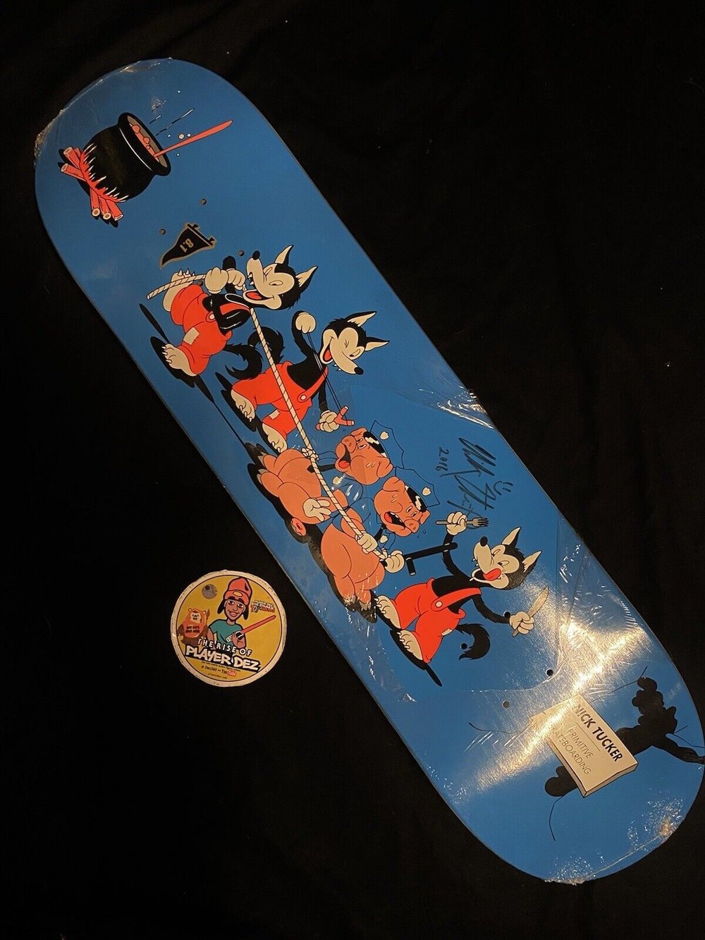 Signed Nick Tucker Primitive Autographed Skateboard Deck Pro Model Wolf Pigs Police