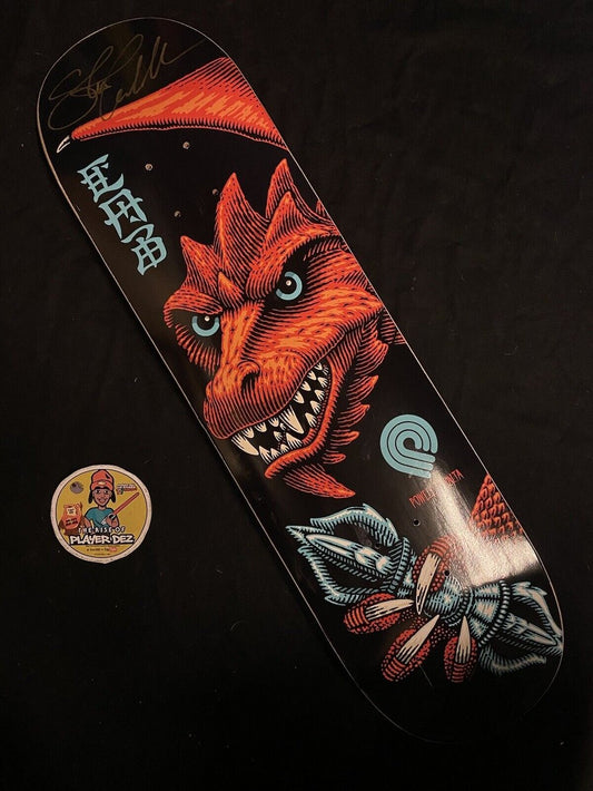 Signed Steve Caballero Powell Peralta Black Red Dragon Autographed Skateboard Deck