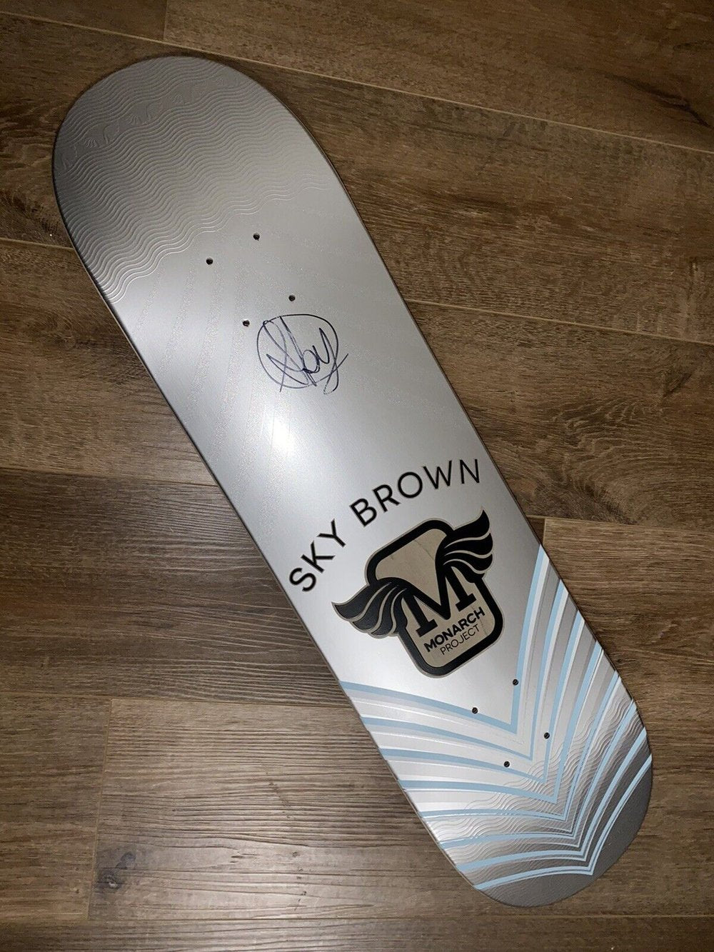 Signed Sky Brown Blue Autographed Skateboard Deck Monarch Project 8.25”