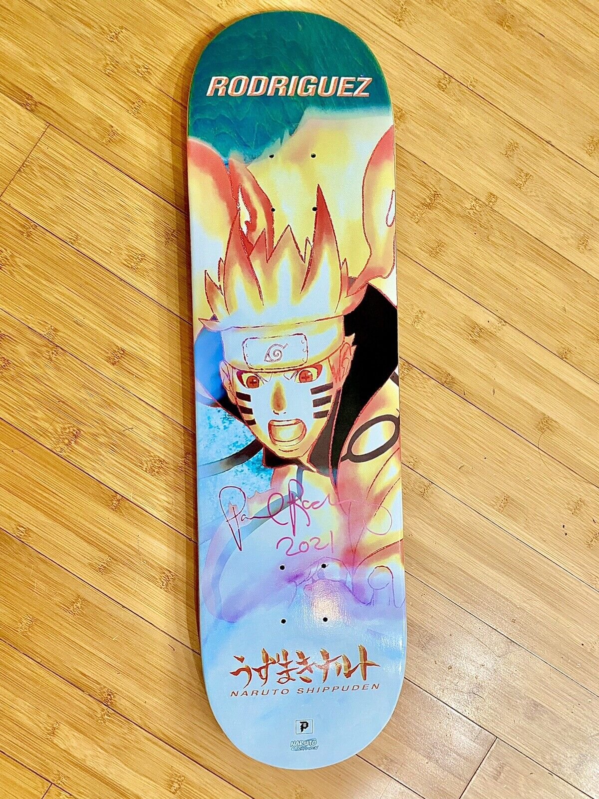 Signed Paul Rodriguez Primitive Naruto Chakra Autographed Skateboard Deck 8.25”