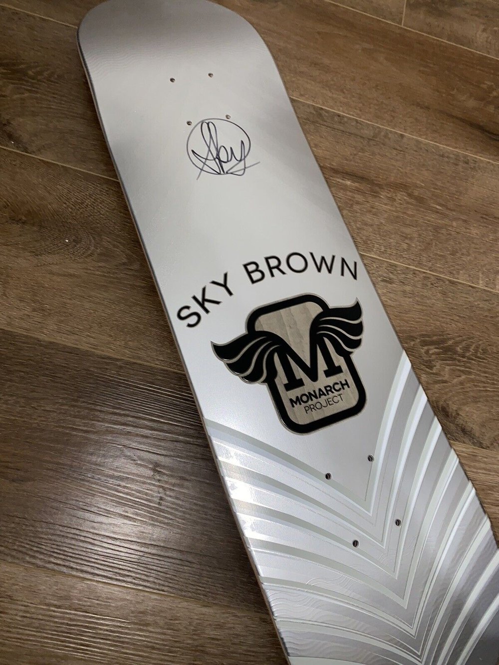 Signed Sky Brown Autographed Skateboard Deck Monarch Project 8.0 Silver