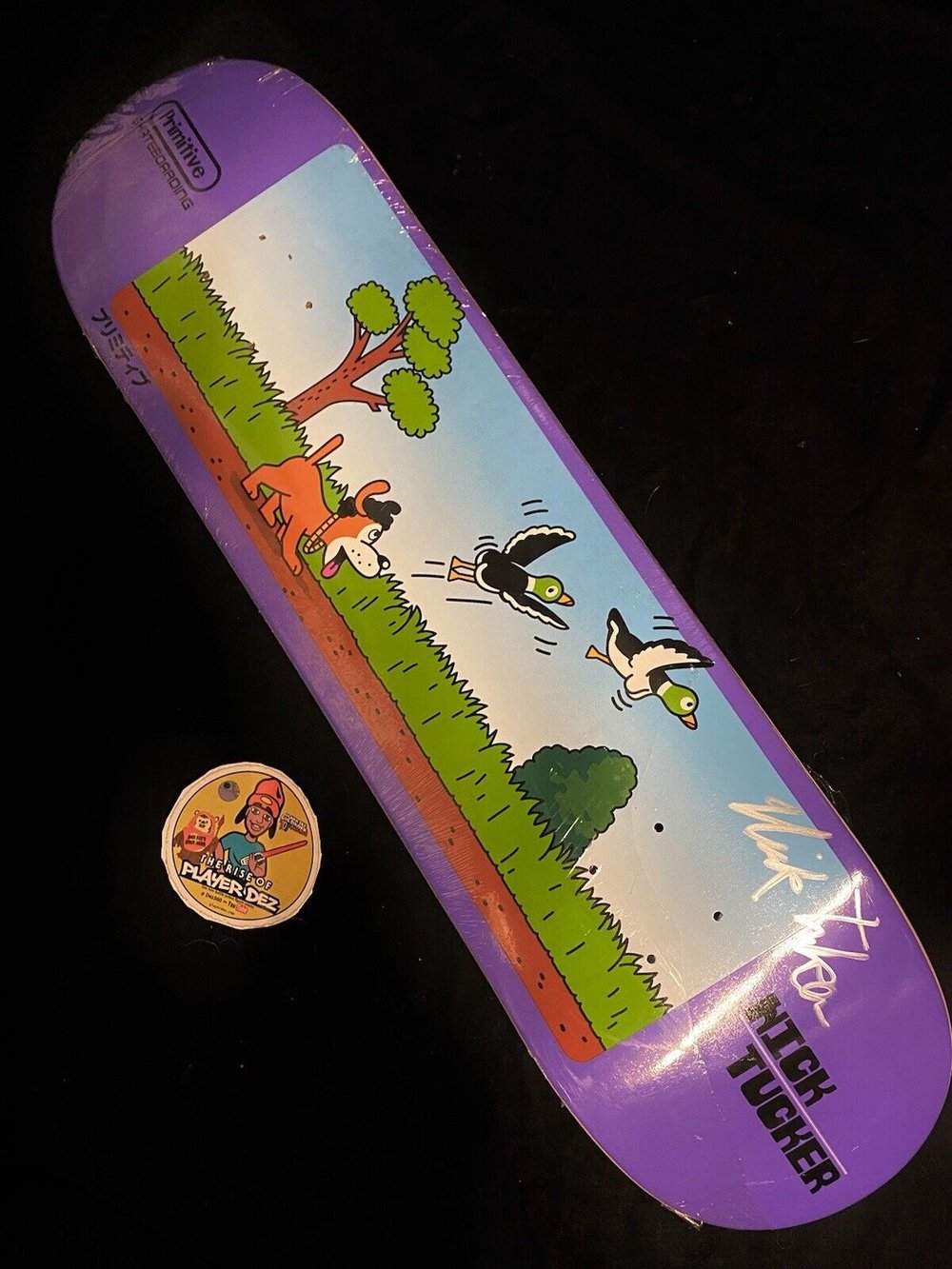 Signed Nick Tucker Primitive Duck Hunter Super Nintendo Autographed Skateboard Deck