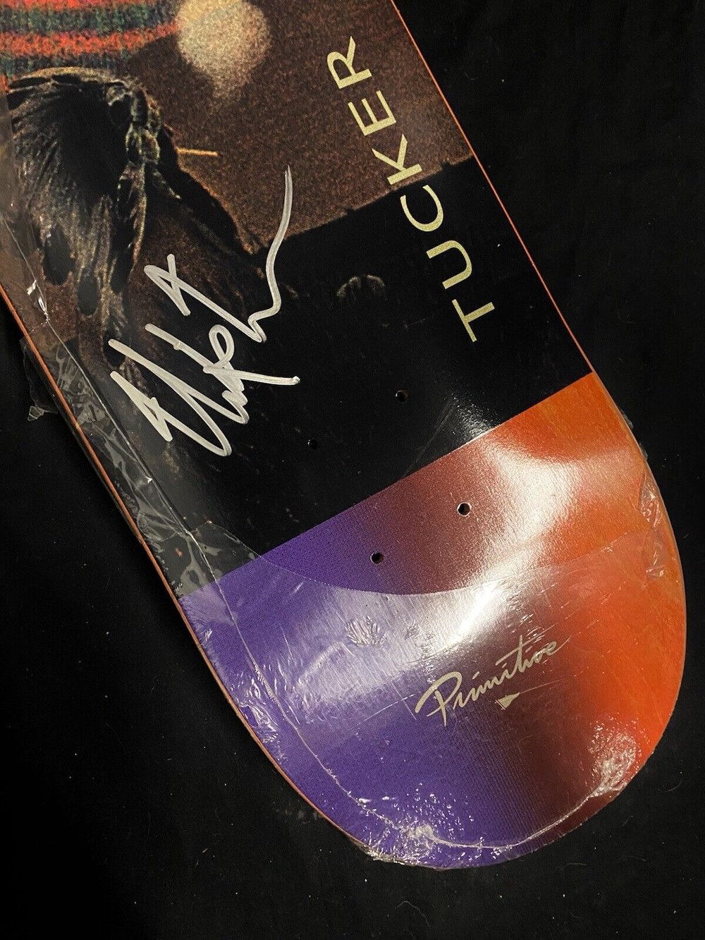 Signed Nick Tucker Primitive Chief Skull Autographed Skateboard Deck