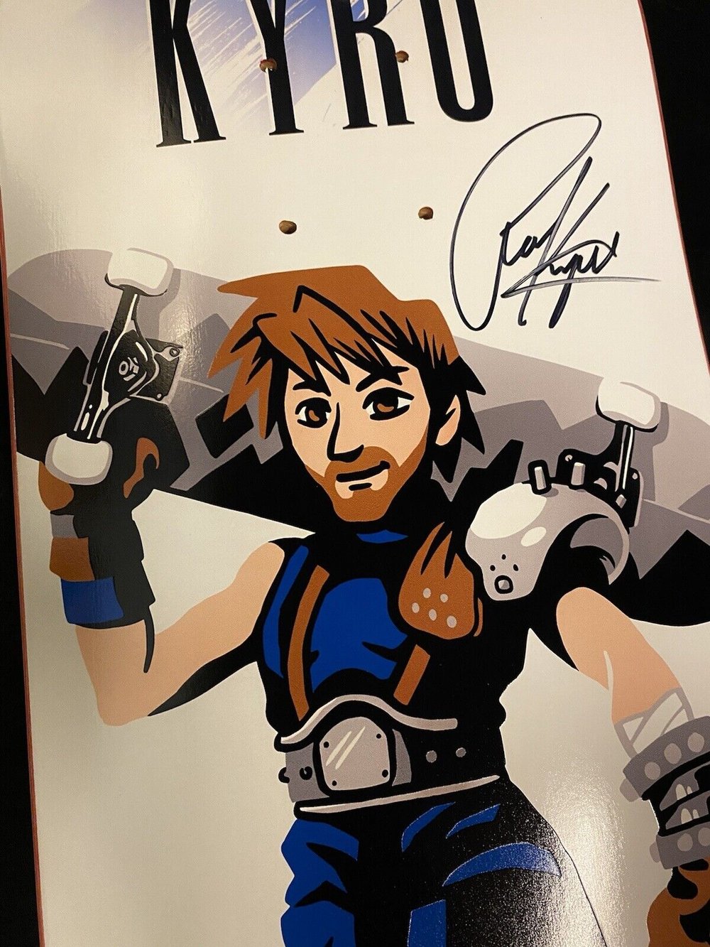 Signed Aaron Kyro Revive Final Fantasy VII Anime Autographed Skateboard Deck