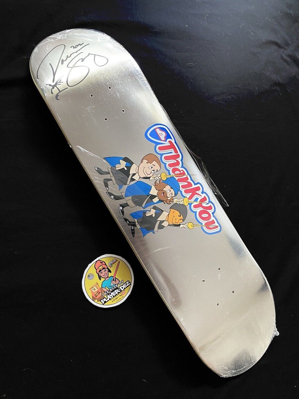 Signed Daewon Song Thank You Autographed Skateboard Deck 8.25 Musketeers Foil