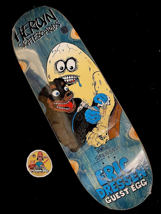 Signed Eric Dressen Heroin Guest Egg Shaped Autographed Skateboard Deck Curb Killer FOS