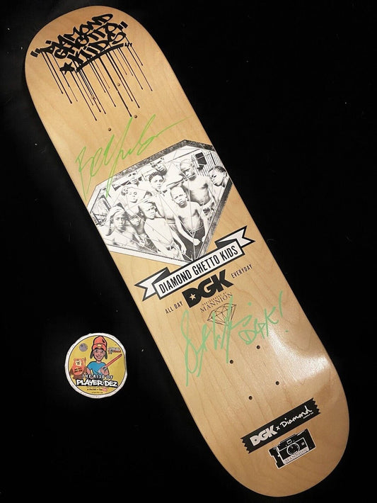 Signed Boo Johnson Stevie Williams DGK Skateboard Deck Diamond Dirty Ghetto Kids Autographed