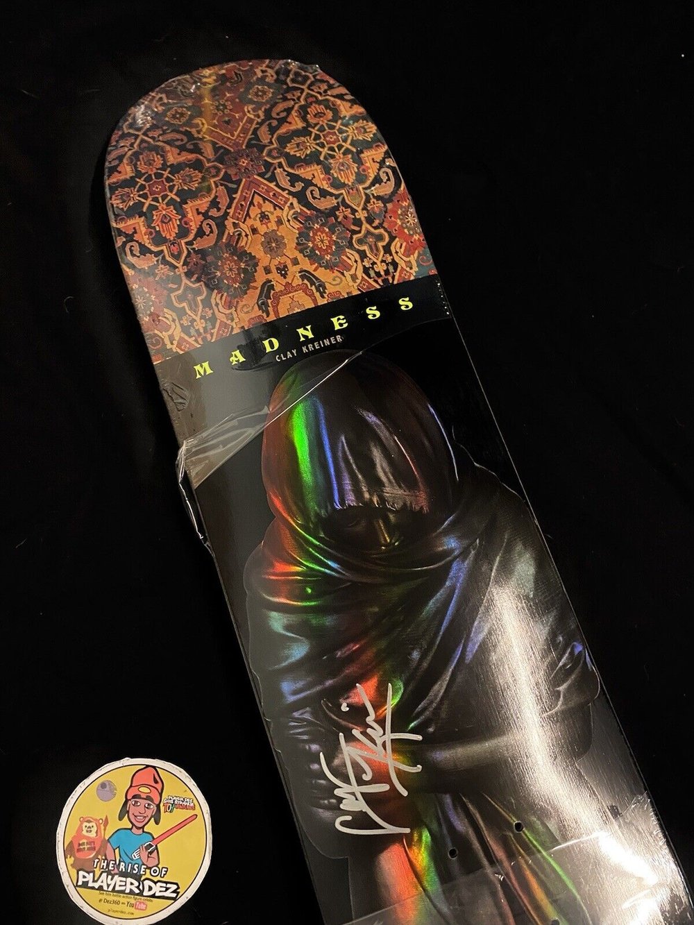 Signed Clay Kreiner Madness Autographed Skateboard Deck Shelter Impact Holofoil