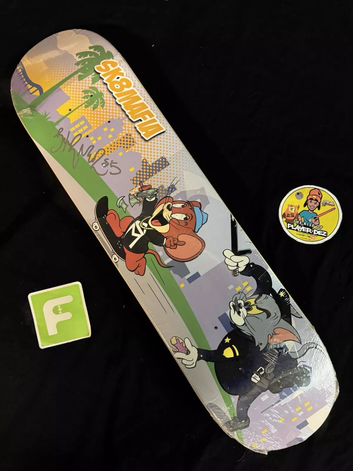 Brandon Turner Signed Tom And Jerry Autographed Sk8mafia Skateboard Deck Police Cops
