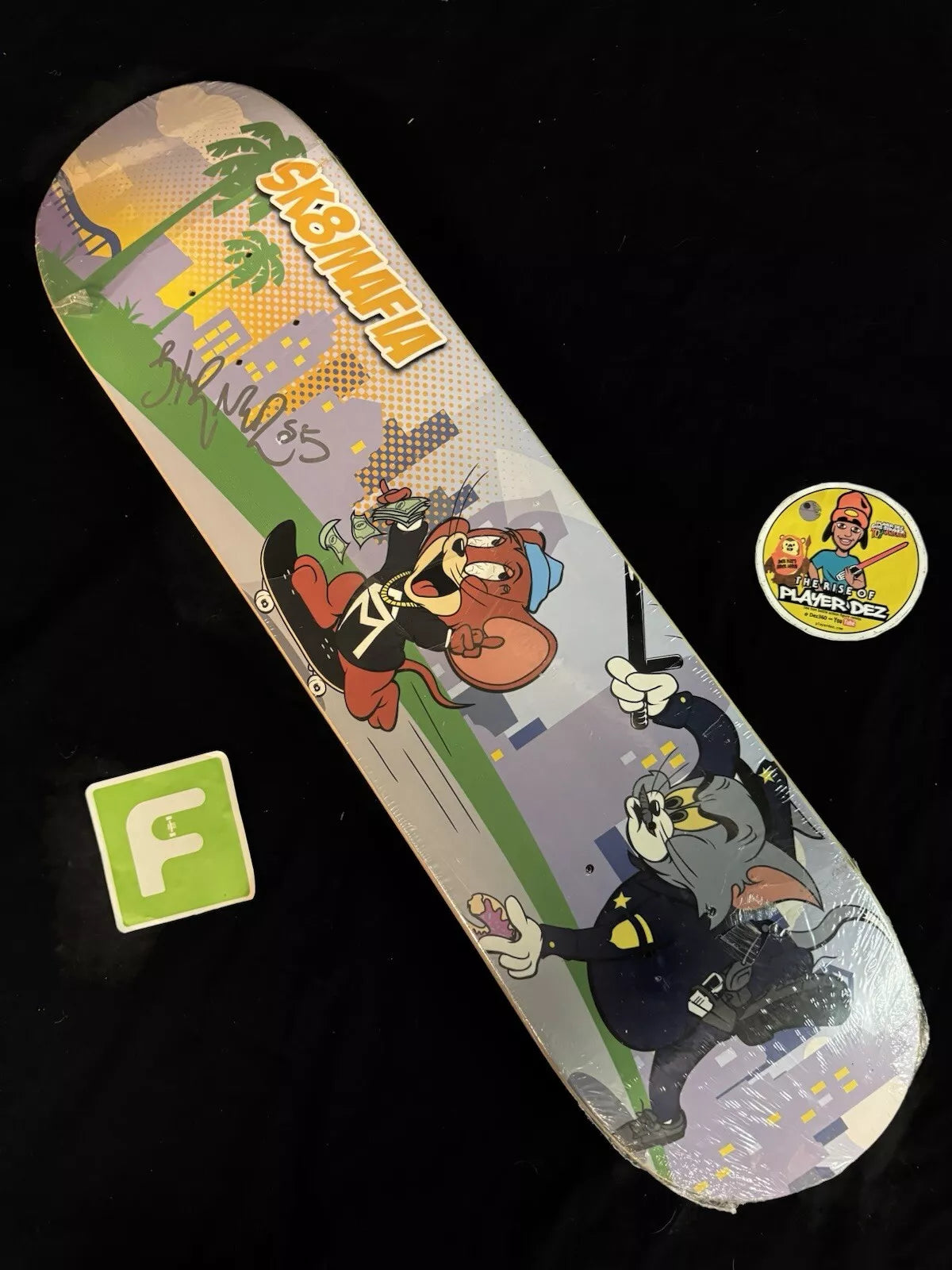 Brandon Turner Signed Tom And Jerry Autographed Sk8mafia Skateboard Deck Police Cops
