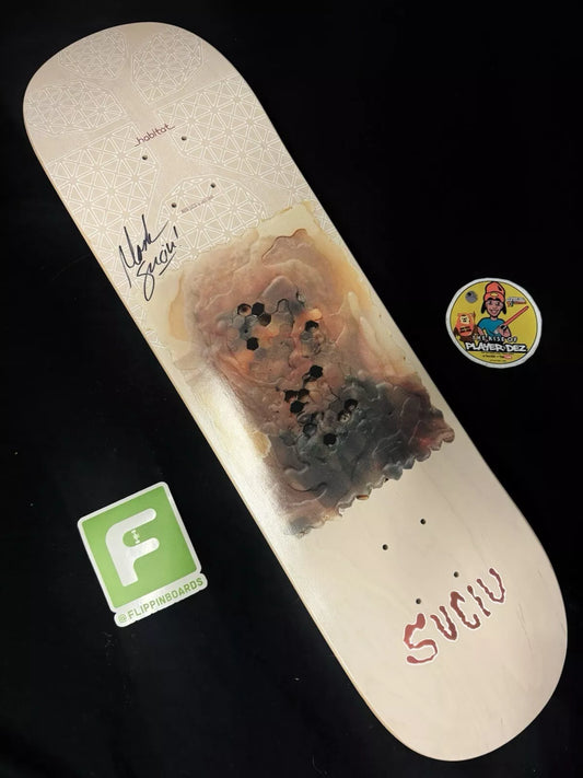 Mark Suciu Signed Habitat Autographed Skateboard Deck Jazz Leeb Art