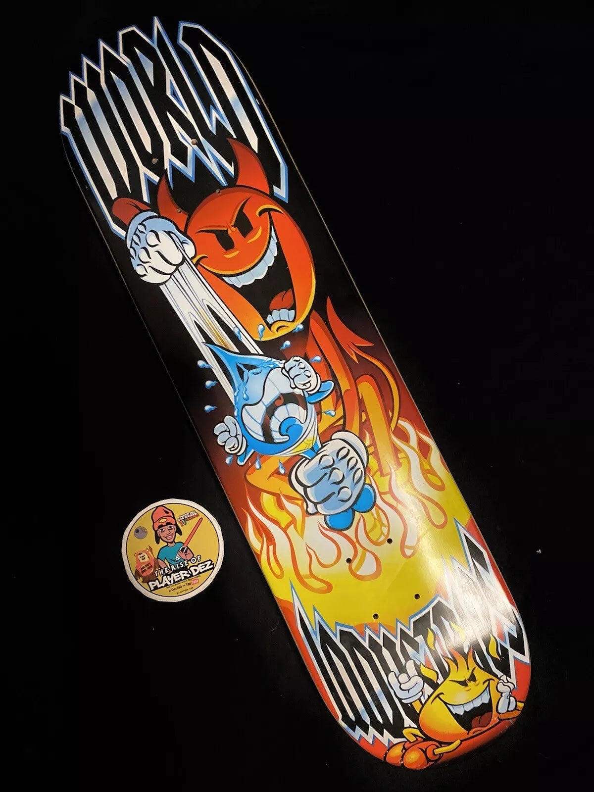 World Industries Devil Man Wet Willy Wedgie Skateboard Deck Flame Boy