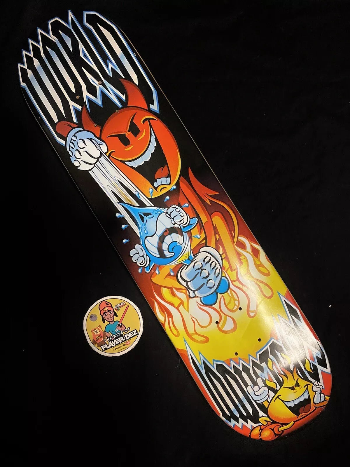 World Industries Devil Man Wet Willy Wedgie Skateboard Deck Flame Boy