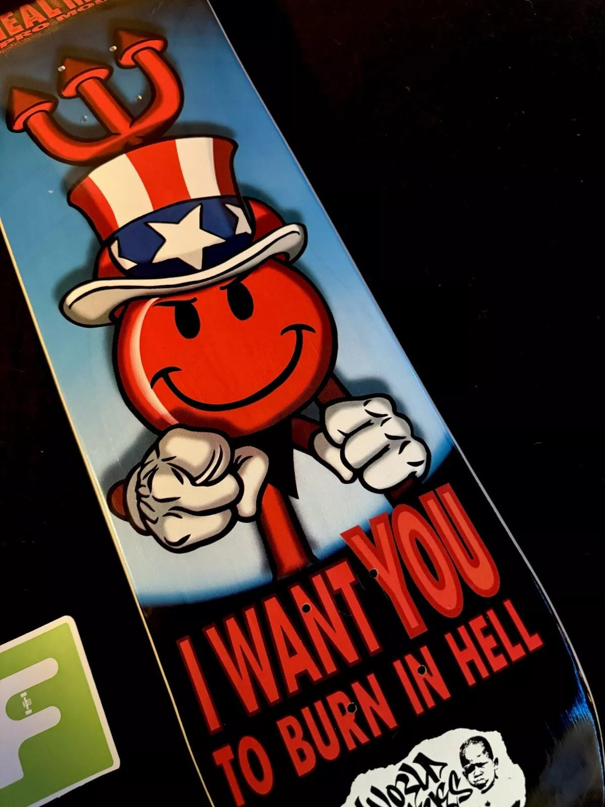 World Industries Devil Man I WANT YOU Skateboard Deck Flame Boy