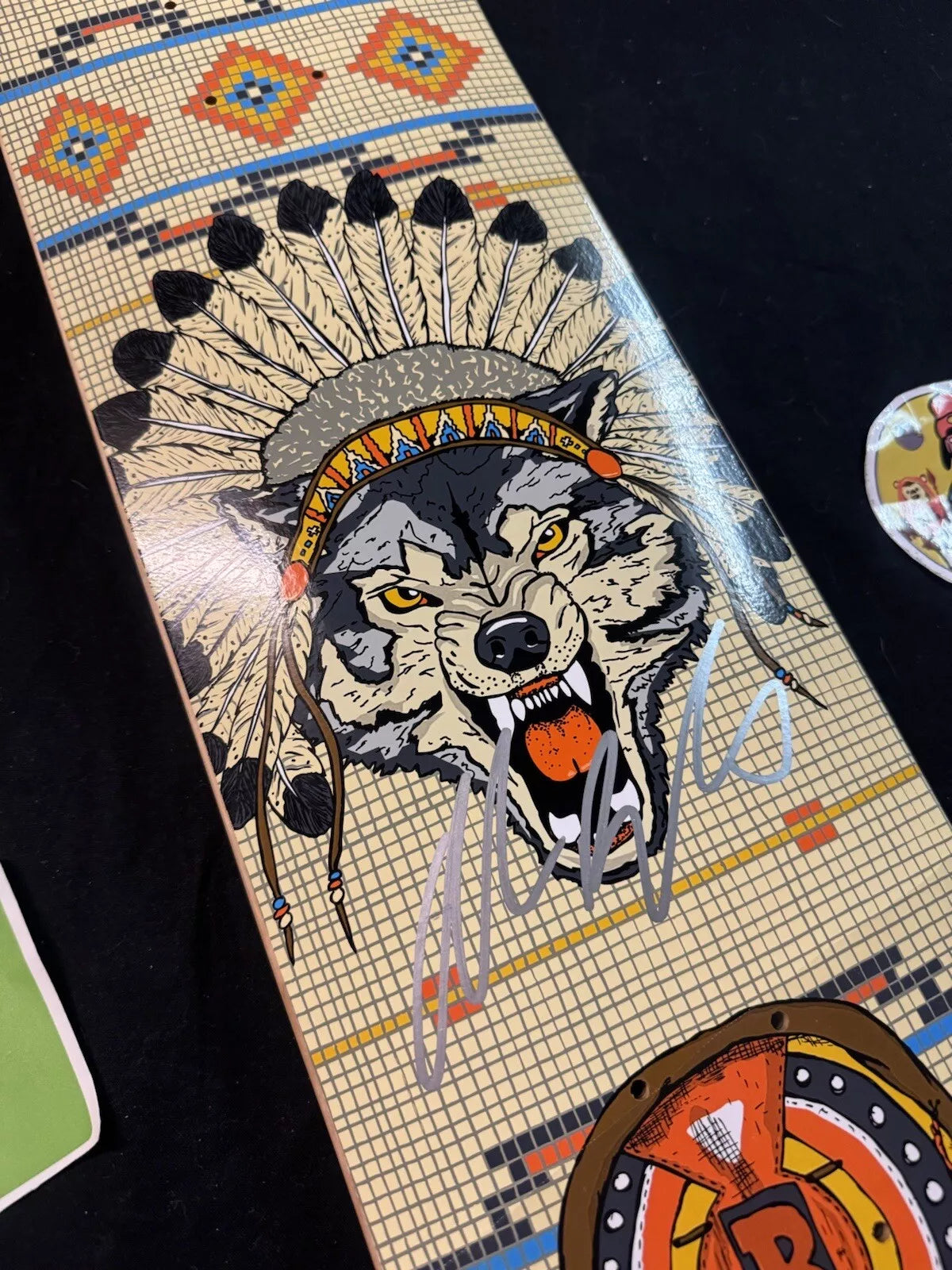 Andrew Reynolds Signed Wolf Native Chief Autographed Baker Skateboard Deck